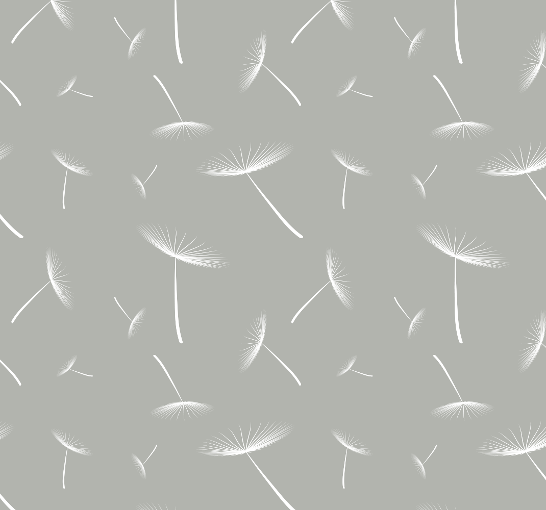 Tapete vinílico quarto floral cinza claro - TenStickers