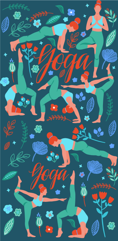 Tapete vinílico quarto mulher fazendo yoga - TenStickers