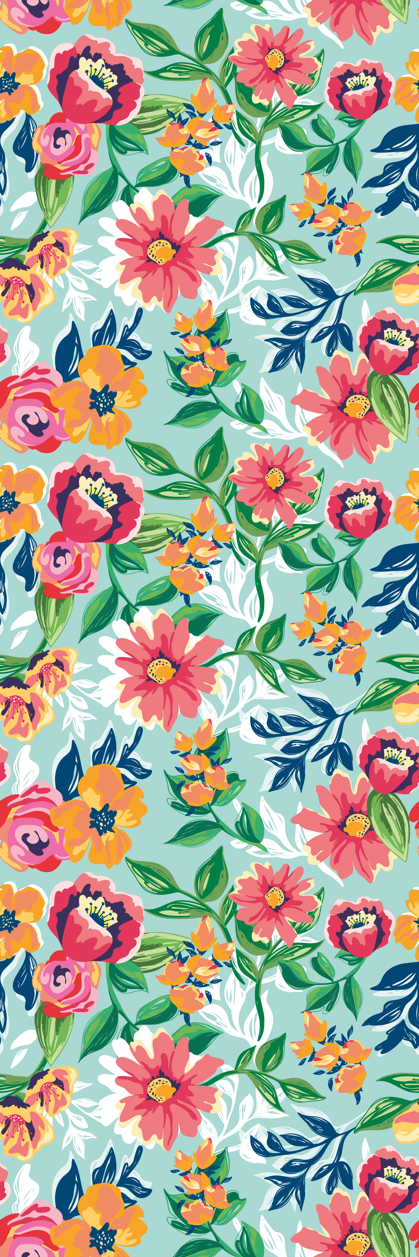 Tapete vinílico quarto padrão selvagem colorido - TenStickers