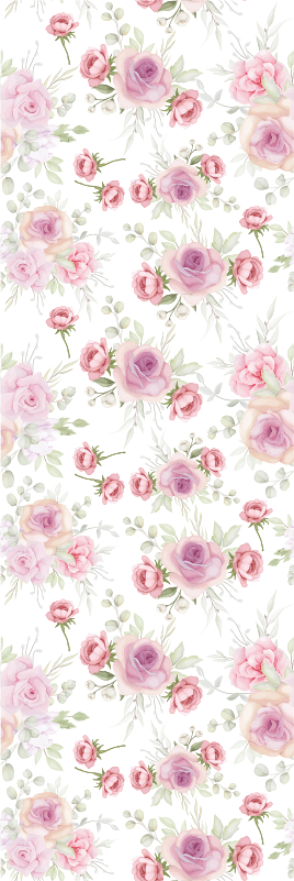 Tapete vinílico quarto padrão rosa e selvagem - TenStickers