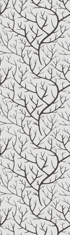 Tapete vinílico quarto com galhos cinzas e pássaros - TenStickers