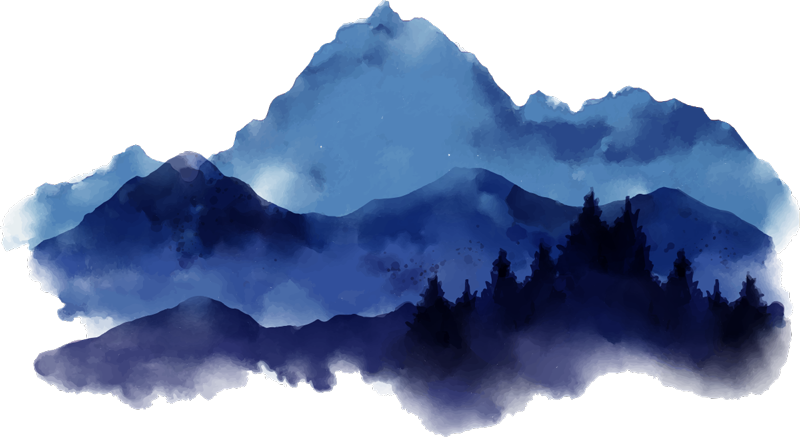 Tapete vinílico natureza montanhas recortadas em papel - TenStickers