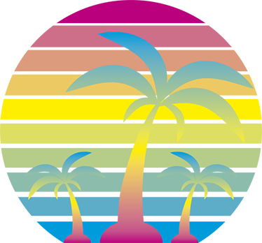 Tapete vinílico natureza pôr do sol vintage anos 80 - TenStickers