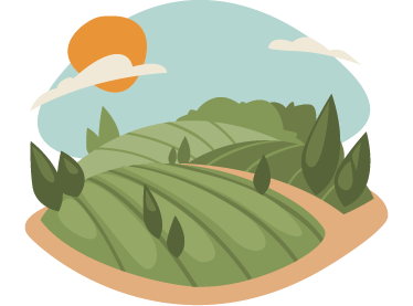 Tapete vinílico natureza ilustração de campos - TenStickers