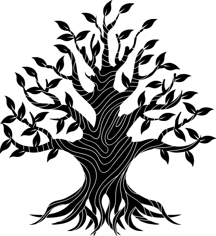 Tapete vinílico natureza linhas da Árvore da vida - TenStickers