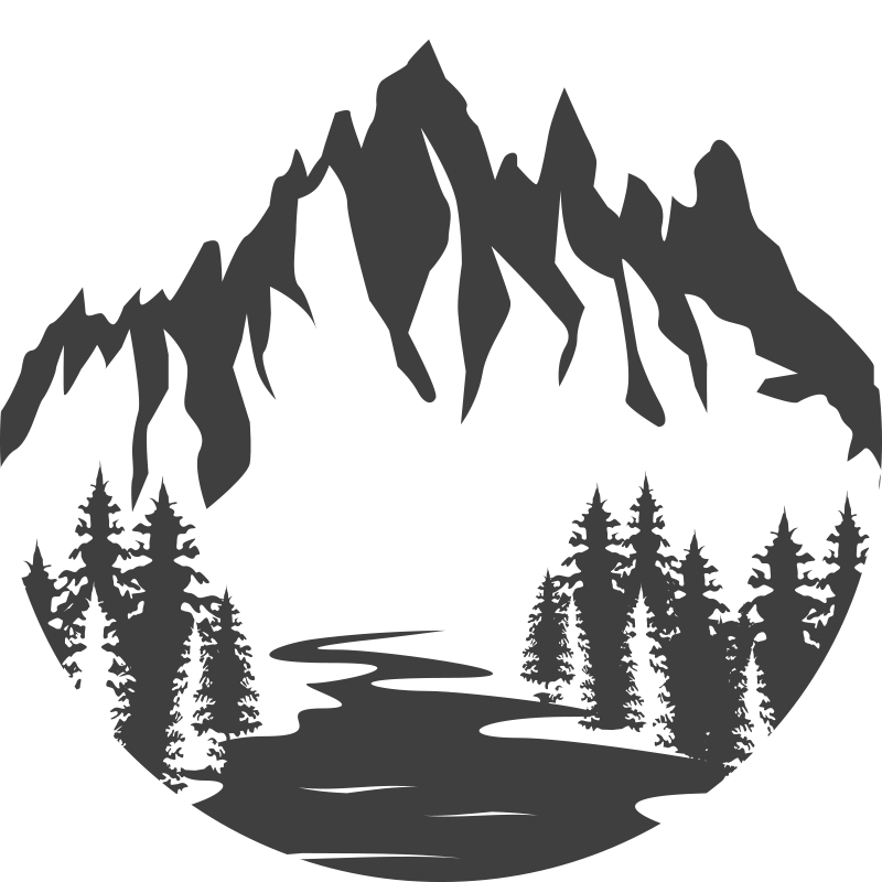 Tapete vinílico natureza silhueta de paisagem montanhosa - TenStickers