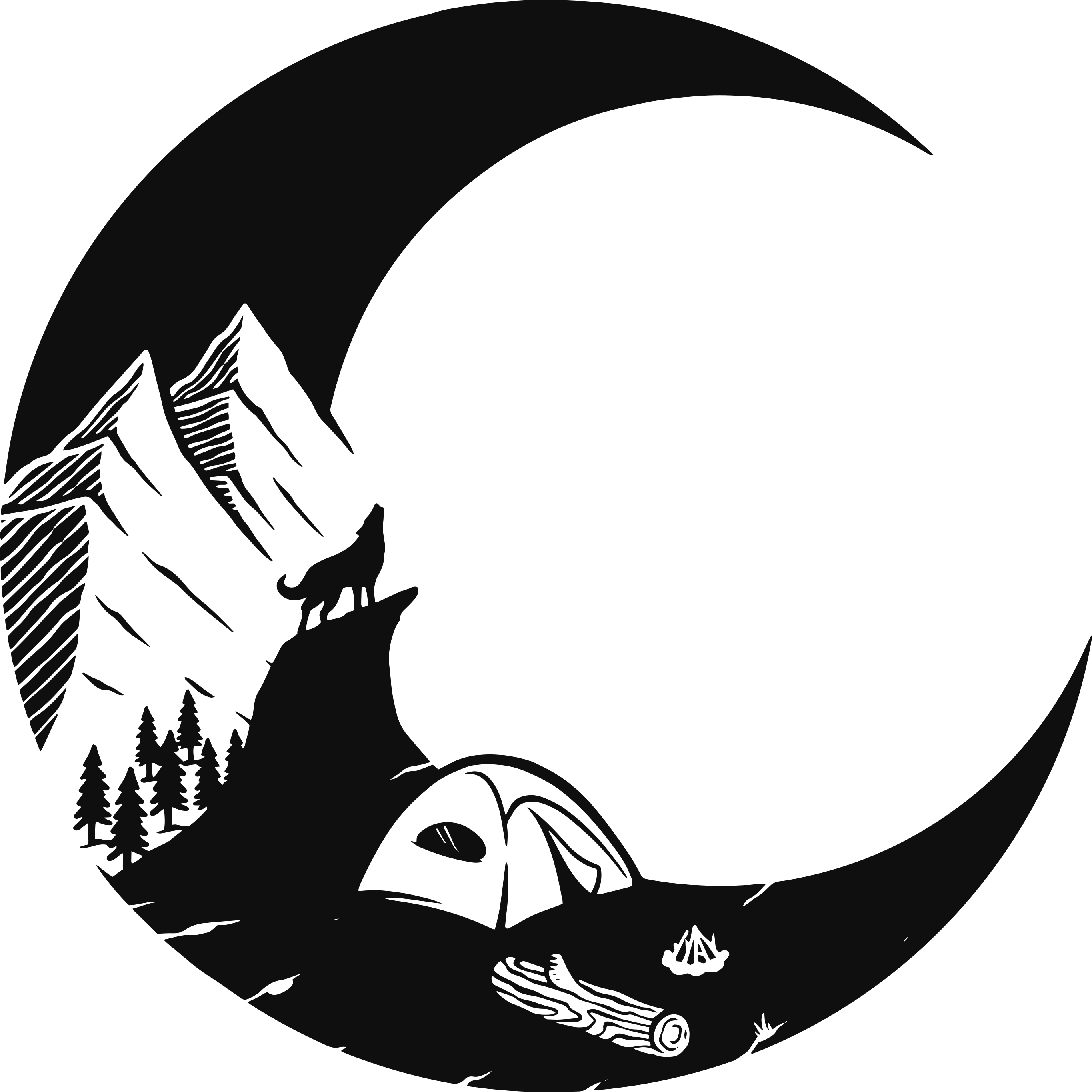 Tapete vinílico natureza cena de camping na montanha - TenStickers