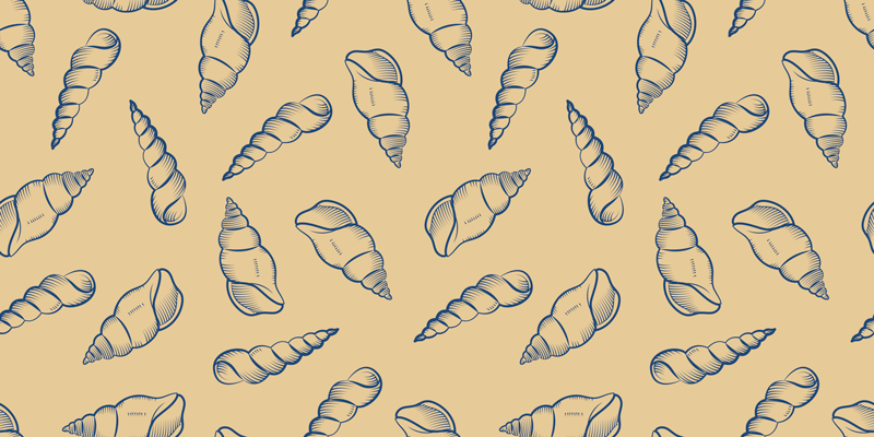 Tapete vinílico natureza composição de motivos de concha - TenStickers