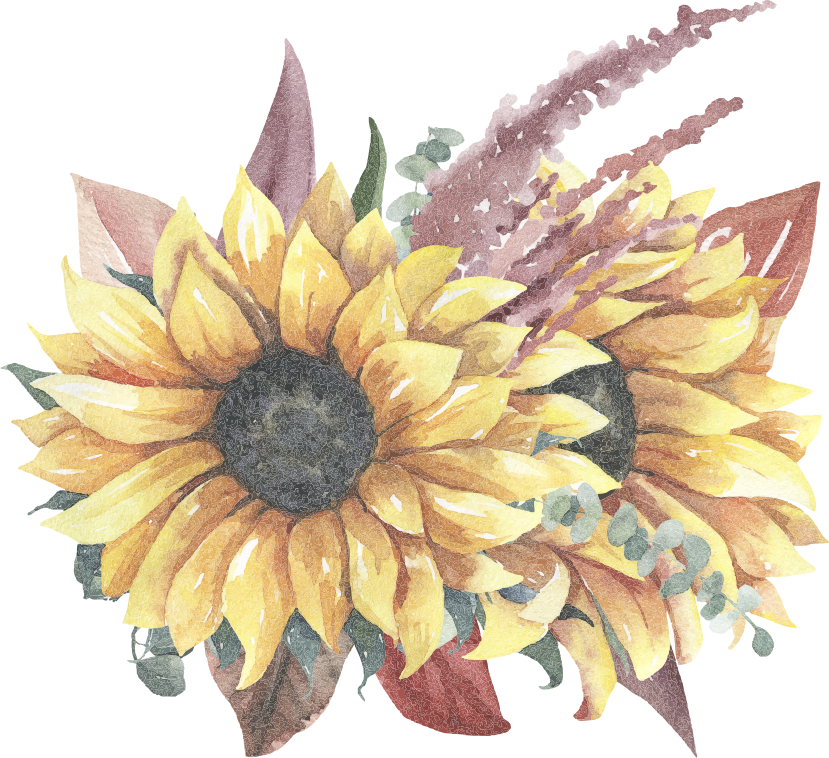 Tapete vinílico natureza arranjo floral de girassol - TenStickers