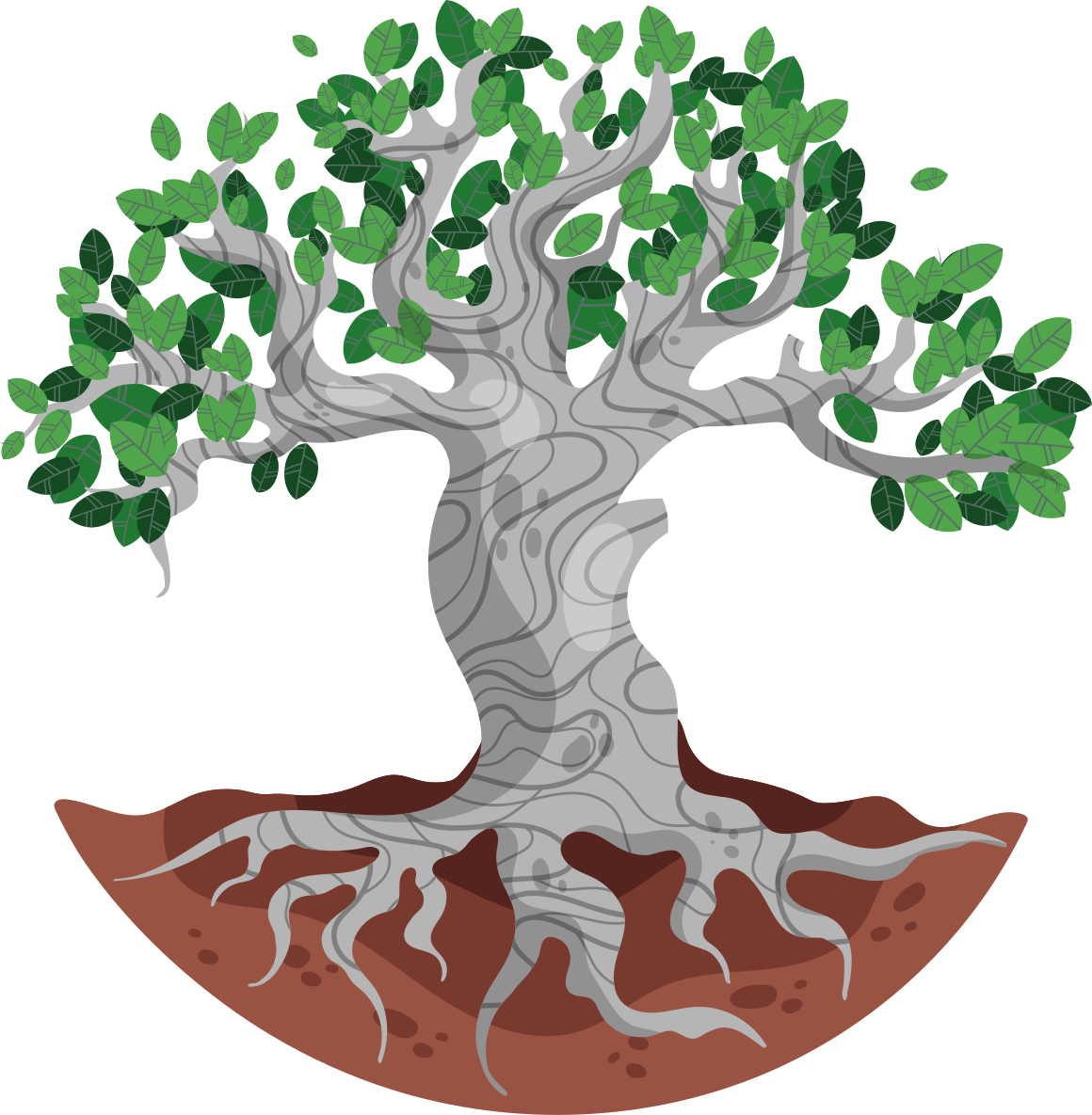 Tapete vinílico natureza raízes de Árvore estilizadas - TenStickers