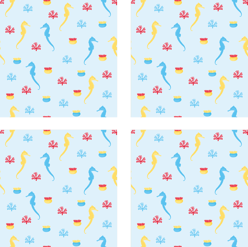 Tapete vinílico natureza cavalo-marinho splash - TenStickers