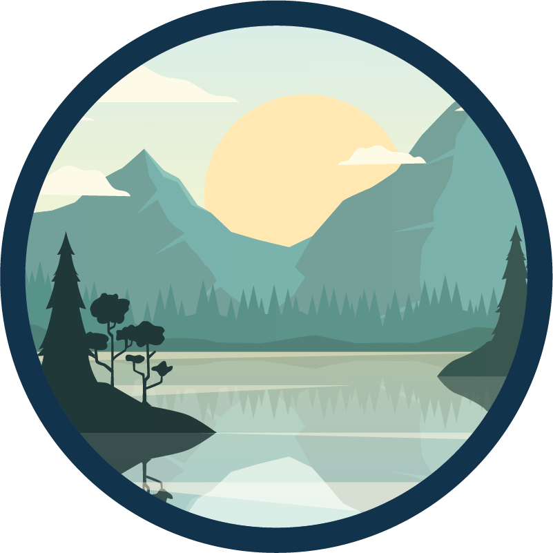 Tapete vinílico natureza reflexo sereno da montanha - TenStickers