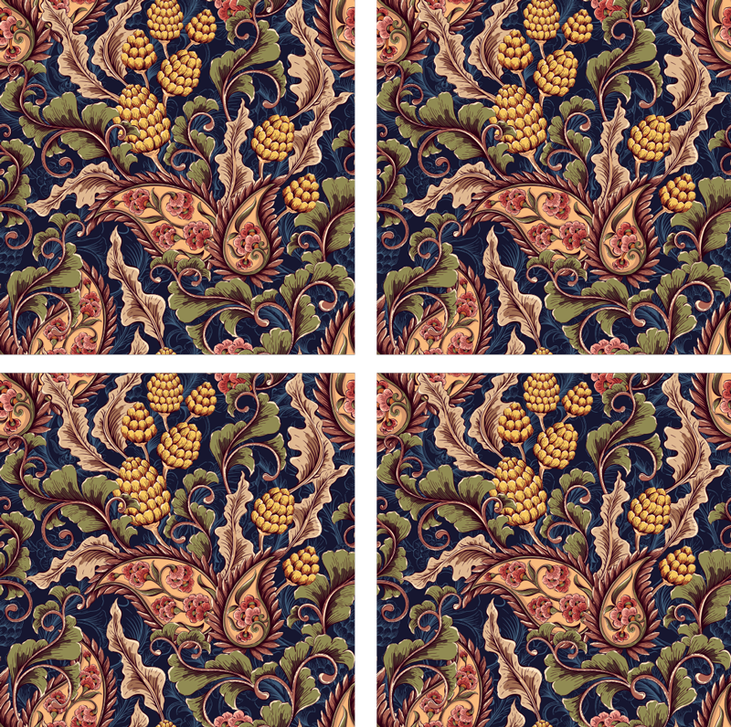 Tapete vinílico natureza com padrão floral - TenStickers