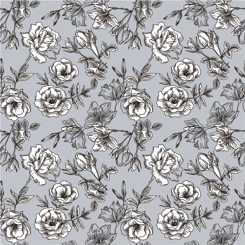 Tapete vinílico flores e plantas flores translucidas - TenStickers