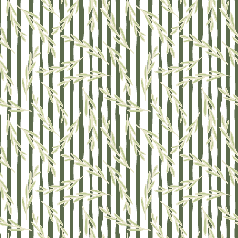 Tapete vinílico flores e plantas com padrões de folhas finas - TenStickers