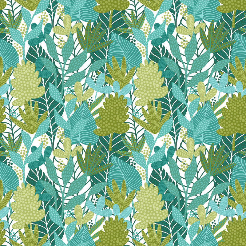 Tapete vinílico flores e plantas estilo tropical boho - TenStickers