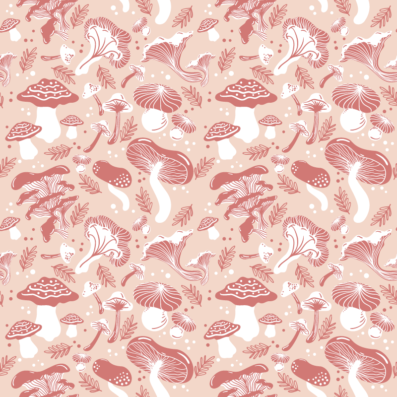 Tapete vinílico flores e plantas cogumelos na areia - TenStickers