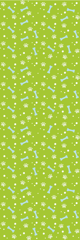 Tapete vinílico quarto com patas de cachorro azul e verde - TenStickers