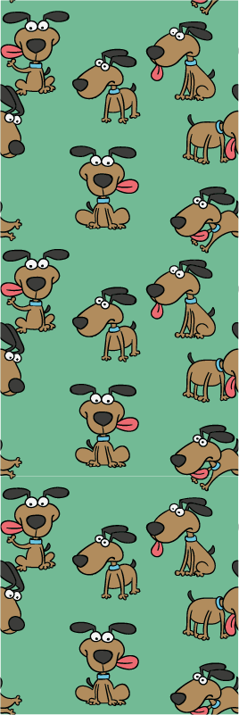 Tapete vinílico quarto estilo cartoon engraçado de cachorro - TenStickers