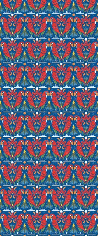 Tapete vinílico quarto com design floral azul - TenStickers