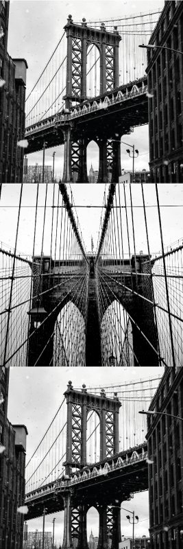 Tapete vinílico quarto colagem da ponte brooklyn - TenStickers