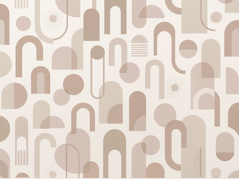 Tapete vinílico quarto com padrão moderno - TenStickers