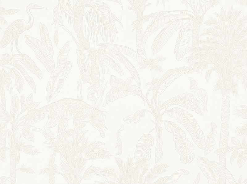 Tapete vinílico quarto bege claro selva - TenStickers