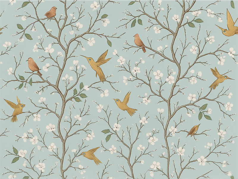 Tapete vinílico quarto primavera elegante - TenStickers