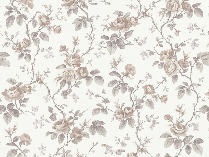 Tapete vinílico quarto floral francês vintage - TenStickers