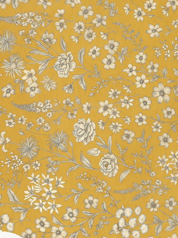 Tapete vinílico quarto com padrão floral vintage - TenStickers