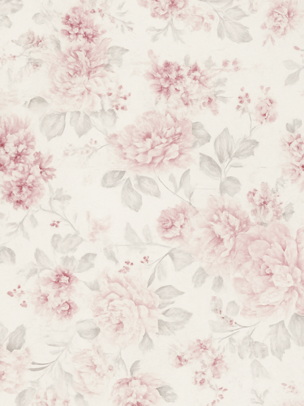 Tapete vinílico quarto estampa floral rosa vintage - TenStickers