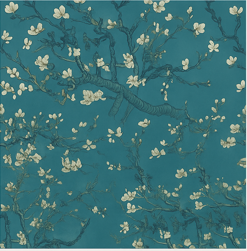 Tapete vinílico quarto com design de árvore azul escura - TenStickers