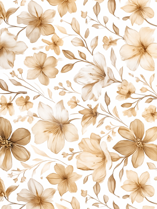 Tapete vinílico quarto com design floral realista - TenStickers