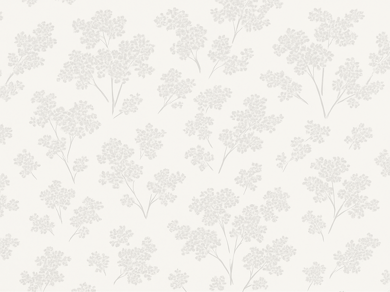 Tapete vinílico quarto flores brancas simples - TenStickers