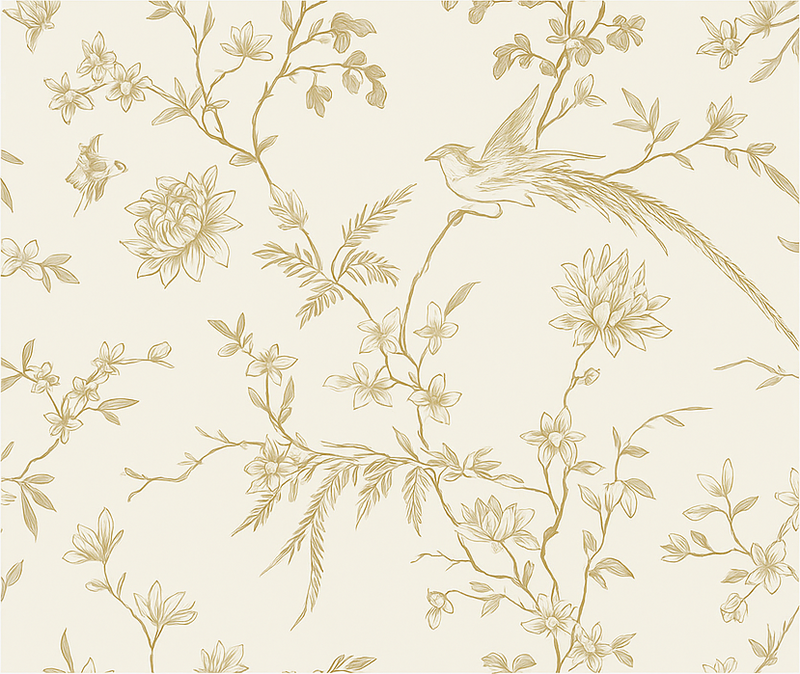 Tapete vinílico quarto com estampa floral elegante - TenStickers