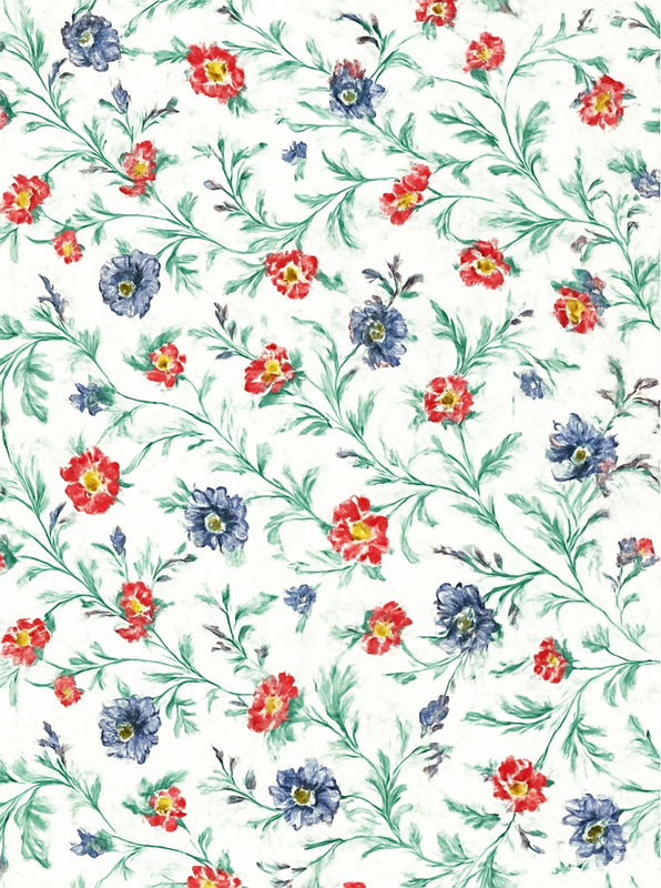 Tapete vinílico quarto estampa flores retrô - TenStickers