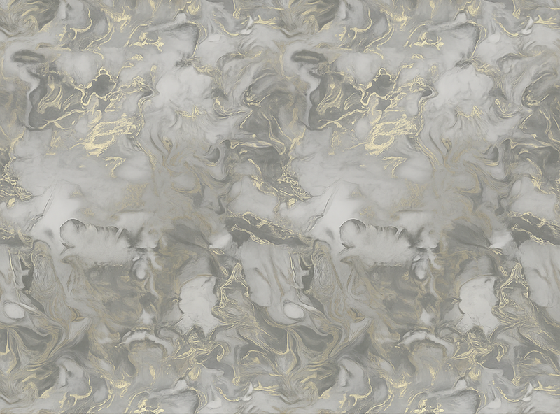 Tapete vinílico quarto mármore líquido cinza metálico - TenStickers