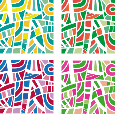 Tapete vinílico geométricas azulejos multicoloridos - TenStickers