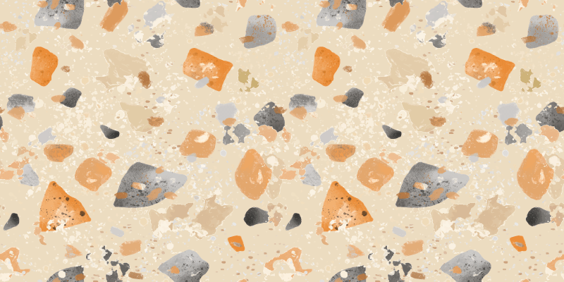 Tapete vinílico geométricas padrão terrazzo monocromático - TenStickers