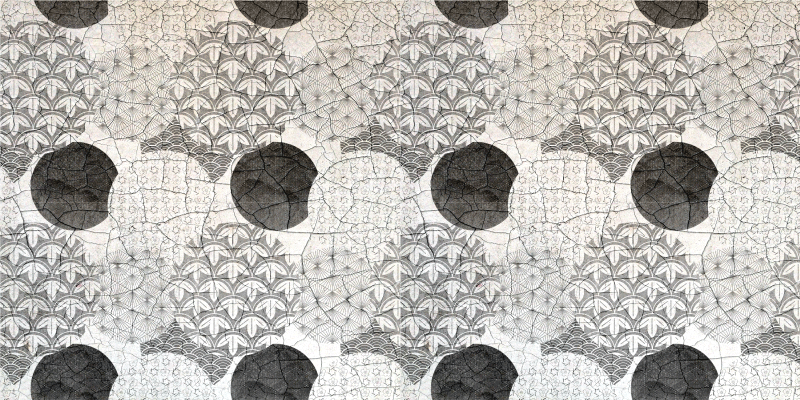 Tapete vinílico geométricas padrão geométrico oriental - TenStickers