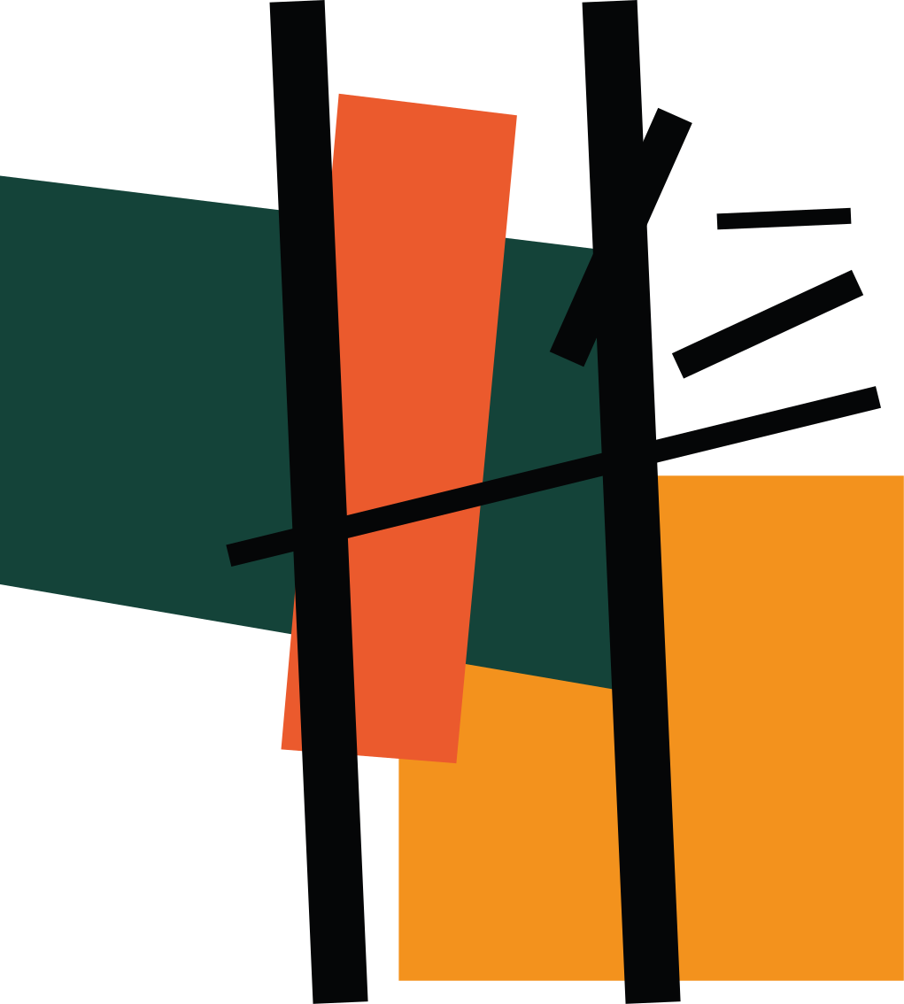 Tapete vinílico geométricas seções coloridas abstratas - TenStickers