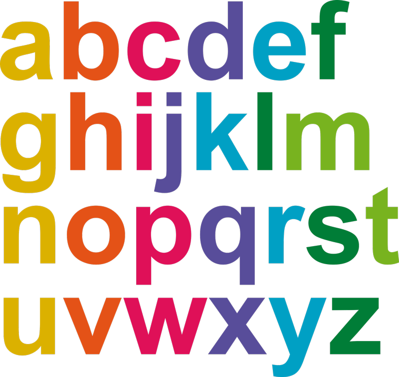 Tapete vinílico infantis alfabeto minimalista colorido - TenStickers