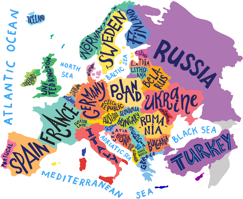 Tapete vinílico infantis mapa da europa - TenStickers