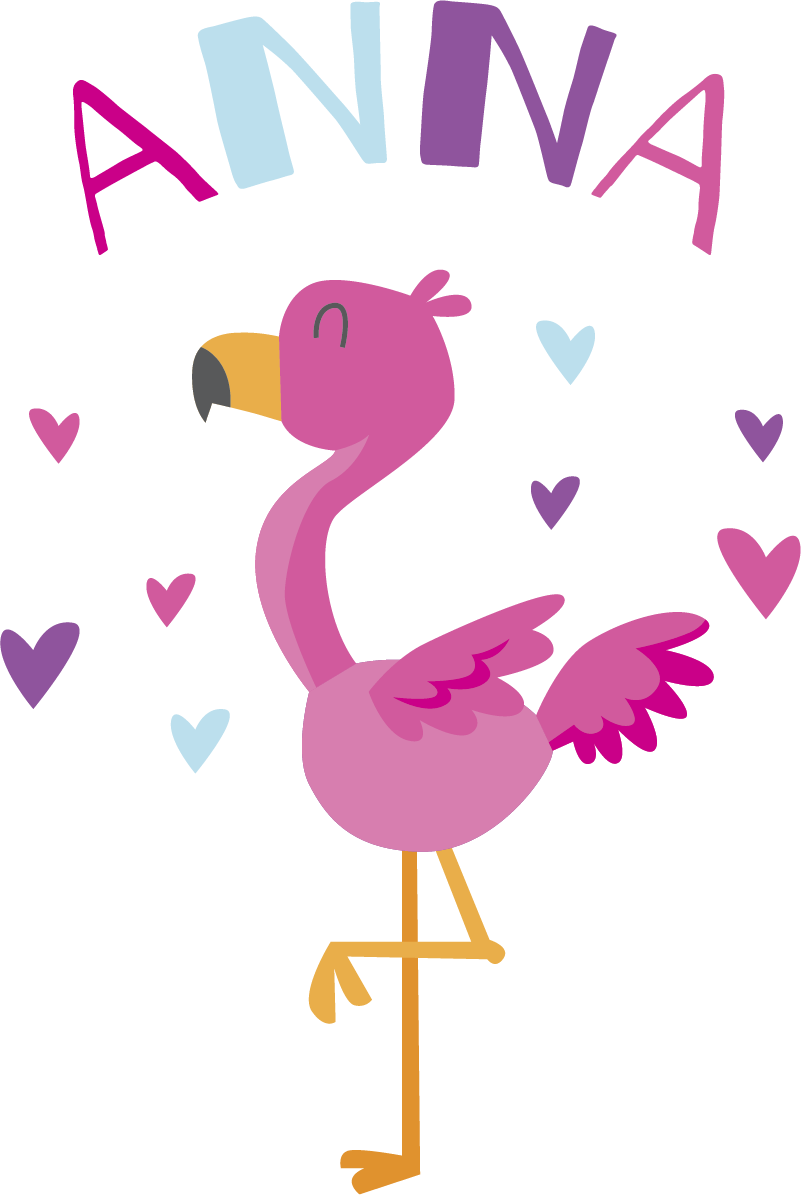 Tapete vinílico infantis flamenco personalizável - TenStickers