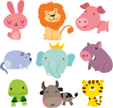 Tapete vinílico infantis adesivos de animais infantis - TenStickers