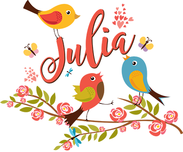 Tapete vinílico infantis pássaros da primavera com nome - TenStickers