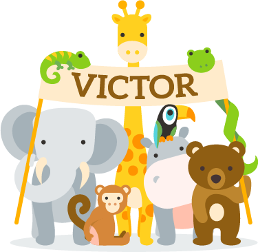 Tapete vinílico infantis animais acolhedores com nome - TenStickers