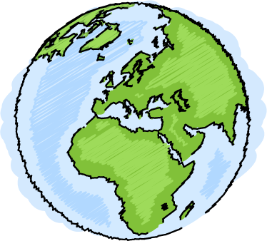 Tapete vinílico infantis mapa-múndi verde e azul - TenStickers