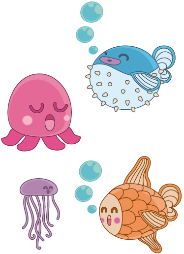 Tapete vinílico infantis adesivo ilustrativo de peixes - TenStickers
