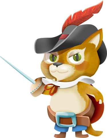 Tapete vinílico infantis gato de botas - TenStickers